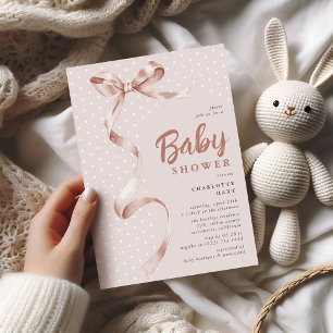 Süße geschlechtsneutrale Schleifen-Band-Baby-Party Einladung