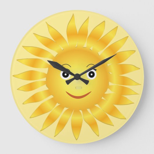 Süße Gesichter der Sonne Große Wanduhr (Vorderseite)