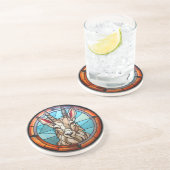 Süße gestanzte Glashornziege Getränkeuntersetzer (Seite)