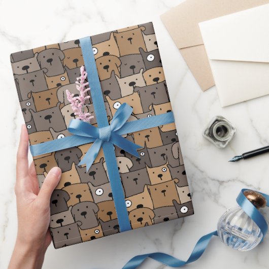 Süße gestapelte Hunde Geschenkpapier (Schenken)