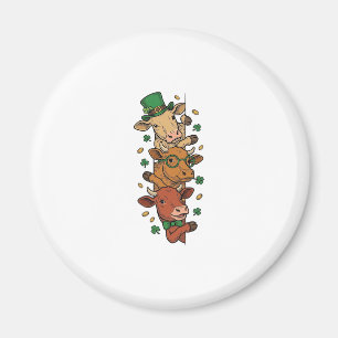 Süße gestapelte Kühe St. Patrick Vintage-Stich Des Magnet