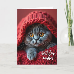 Süße gestreifte Katzen-Geburtstagskarte Karte