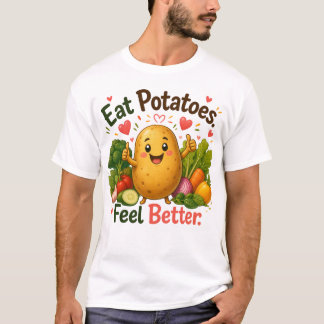 Süße gesunde Kartoffel-Cartoon-Gestaltung T-Shirt