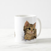 Süße getigerte Kätzchen-Cartoon Kaffeetasse (VorderseiteRechts)