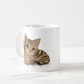 Süße getigerte Kätzchen-Cartoon Kaffeetasse (Vorderseite Links)
