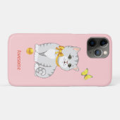 Süße getigerte Kätzchenkatze auf hellrosa Case-Mate iPhone Hülle (Rückseite (Horizontal))
