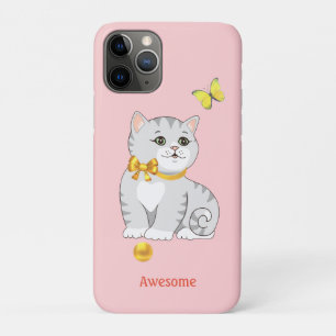 Süße getigerte Kätzchenkatze auf hellrosa Case-Mate iPhone Hülle
