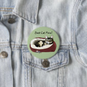 Süße getigerte Katze Grüner Muttertag Button (Beispiel)