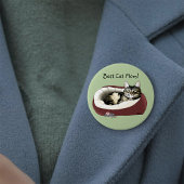 Süße getigerte Katze Grüner Muttertag Button