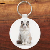 Süße getigerte Katze mit hellen Augen Schlüsselanhänger (Vorderseite)