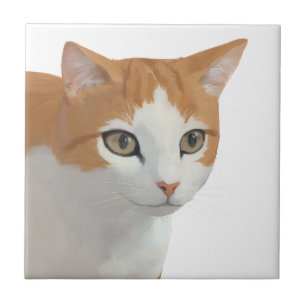 Süße getigerte Katzenkunst Fliese