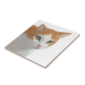 Süße getigerte Katzenkunst Fliese (Seite)