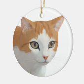 Süße getigerte Katzenkunst Keramik Ornament (Links)