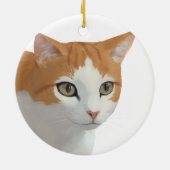 Süße getigerte Katzenkunst Keramik Ornament (Hinten)