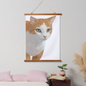 Süße getigerte Katzenkunst Wandteppich Mit Holzrahmen (Schlafzimmer)