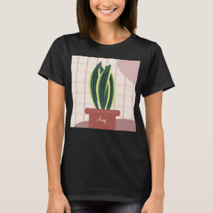 Süße getopfte Schlange Pflanze personalisierter Na T-Shirt