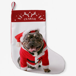 Süße Geweihe und Schneeflocken Benutzerdefiniertes Kleiner Weihnachtsstrumpf
