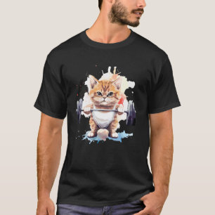 Süße Gewichtheber-Katze Fitnessstudio Workout Katz T-Shirt