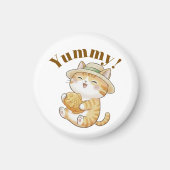 Süße Ginger-Katze mit Taiyaki-Fisch-Magnet Magnet (Vorne)