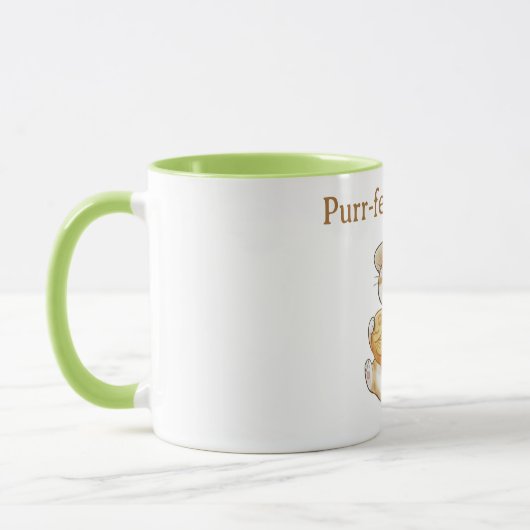 Süße Ginger-Tabby-Katze Taiyaki-Kaffeetasse Tasse (Links)