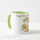 Süße Ginger-Tabby-Katze Taiyaki-Kaffeetasse Tasse (Vorderseite Links)