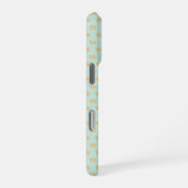 Süße Gingham-Dachshund-Monogramm Enteneiblau iPhone Hülle (Rechte Seite)