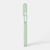 Süße Gingham-Dachshund-Monogramm Enteneiblau iPhone Hülle (Linke Seite)