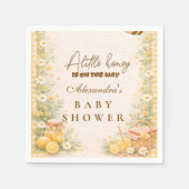 Süße Gingham-Honigbiene-Baby-Party Serviette (Vorderseite)