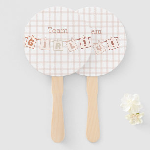 Süße Gingham Notedry Babyparty Geschlechtsenthüllu Fächer