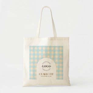 Süße Gingham-Preppy-Logo individuell Business oder Tragetasche