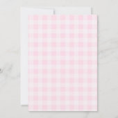 Süße Gingham-Wasserfarbe Rosa Schleife Mädchen Bab Einladung (Rückseite)