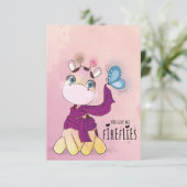 Süße Giraffe Aquarell Einladung (Stehend Vorderseite)