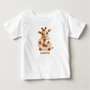 Süße Giraffe Buchstabe G Kinder T-Shirt Tieralph