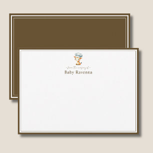 Süße Giraffe Cocoa Brown Border Kinderzimmer neue  Mitteilungskarte