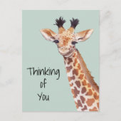 Süße Giraffe denkt an dich Postkarte (Vorderseite)