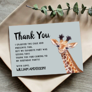 Süße Giraffe Geburtstags-Dankeskarten Dankeskarte