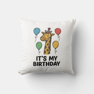 Süße Giraffe Geburtstags-Shirt Vintage Party Desig Kissen