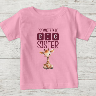 Süße Giraffe große Schwester rosa Baby T-shirt