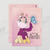 Süße Giraffe im Wasserfarbenstil Postkarte (Vorne/Hinten)