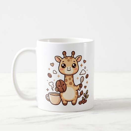 Süße Giraffe Kaffeetasse Kawaii Kunst (Links)