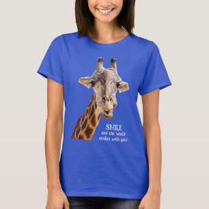 Süße Giraffe LÄCHELN Modernes lustiges Zitat T-Shirt