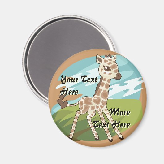 Süsse Giraffe Magnet (Vorderseite/Rückseite)