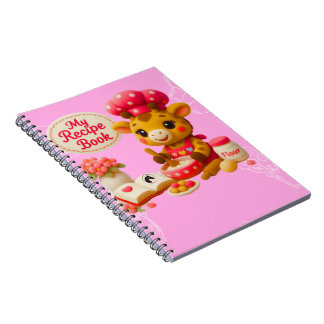 Süße Giraffe Mein Rezeptbuch Kawaii Rosa Notizbuch Notizblock