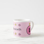 Süße Giraffe Name Initial rosa Espressotasse (Vorderseite Rechts)