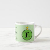 Süße Giraffe Name Initiale Grün Espressotasse (Rechts)