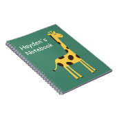Süße Giraffe personalisiert Grün Notizblock (Rechte Seite)