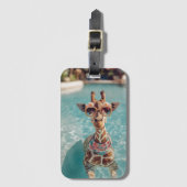 Süße Giraffe Pool-Gepäckanhänger-Sommerreise  Gepäckanhänger (Vorderseite Vertikal)