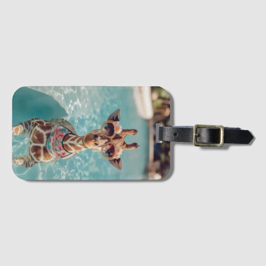 Süße Giraffe Pool-Gepäckanhänger-Sommerreise  Gepäckanhänger (Vorderseite (Horizontal))