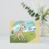 Süsse Giraffe Postkarte (Stehend Vorderseite)