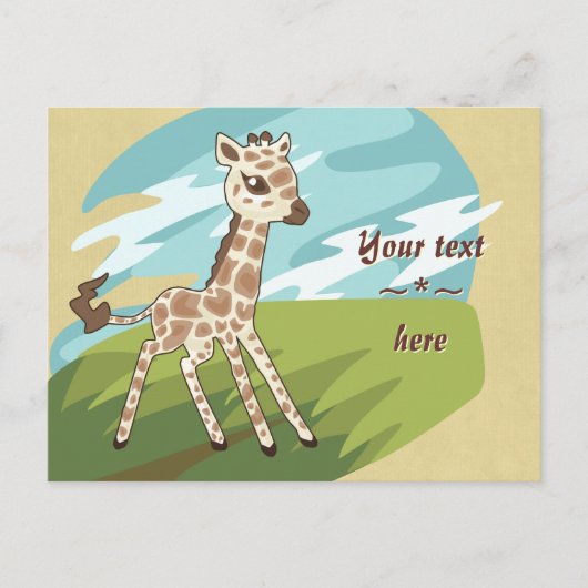 Süsse Giraffe Postkarte (Vorderseite)